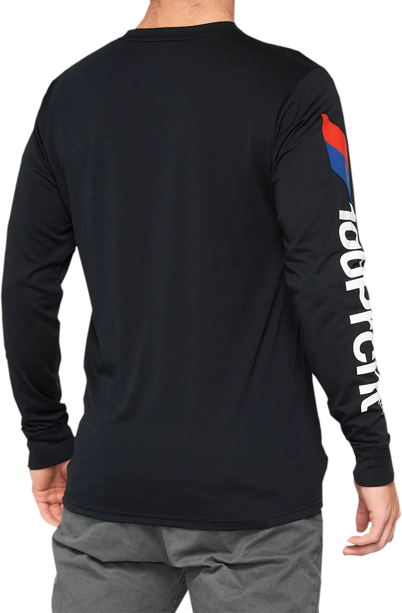 100% Aster Tech T-Shirt - Long-Sleeve - Black - Medium 35029-001-11