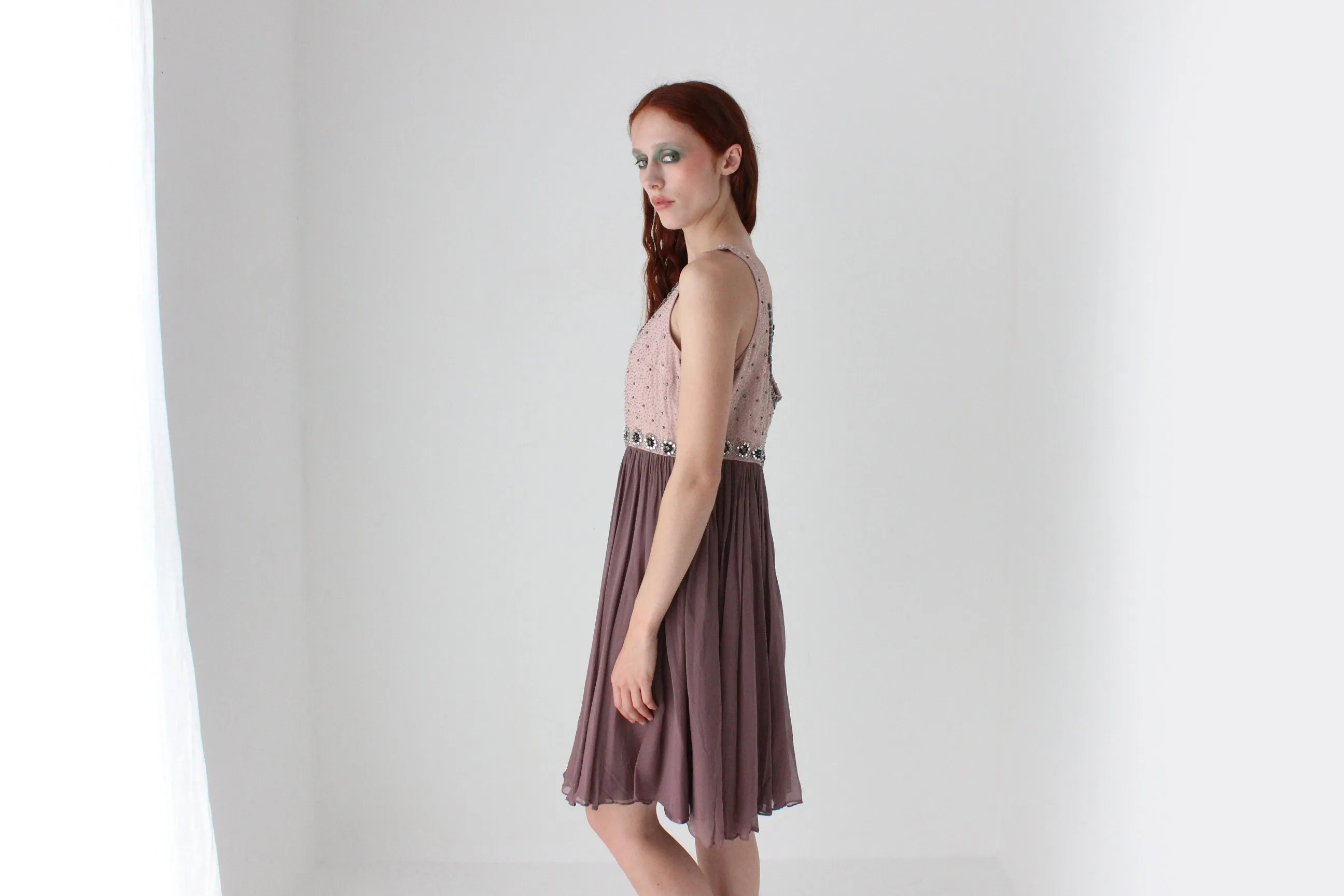 2000s Alannah Hill Silk Beaded Babydoll Dress
