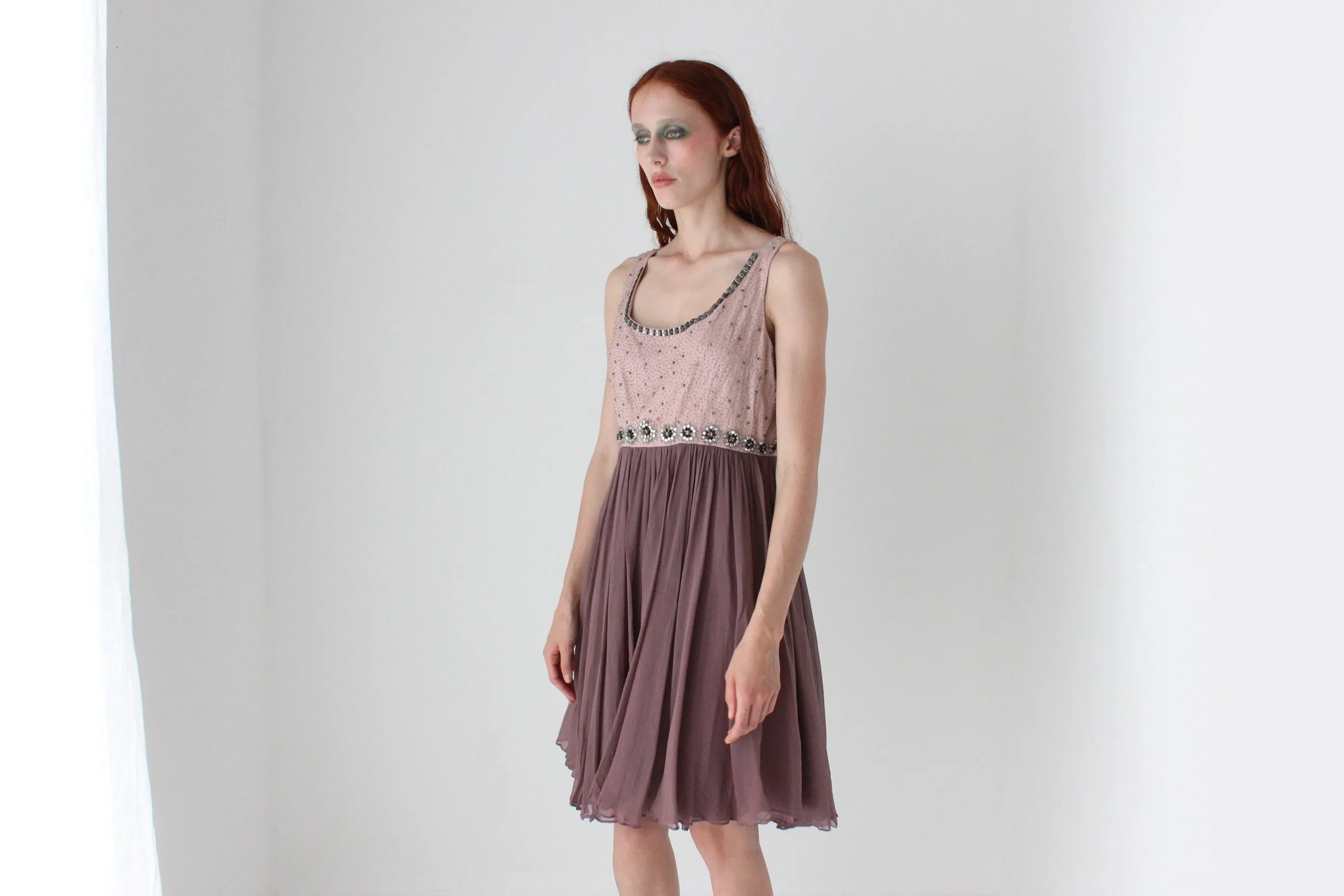 2000s Alannah Hill Silk Beaded Babydoll Dress