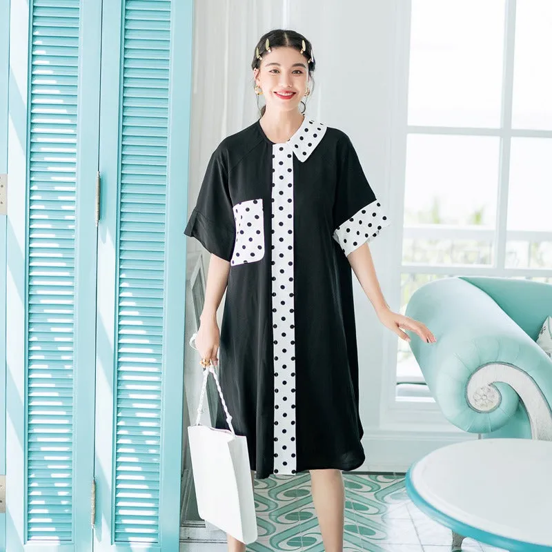 8GIRLS DESIGN POLKA DOT PRINT T SHIRT DRESS