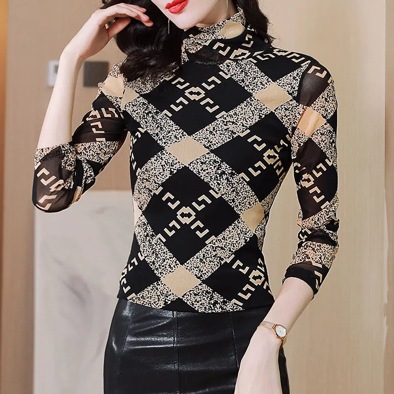 Aged Geometric Prints Long Sleeve Shirt