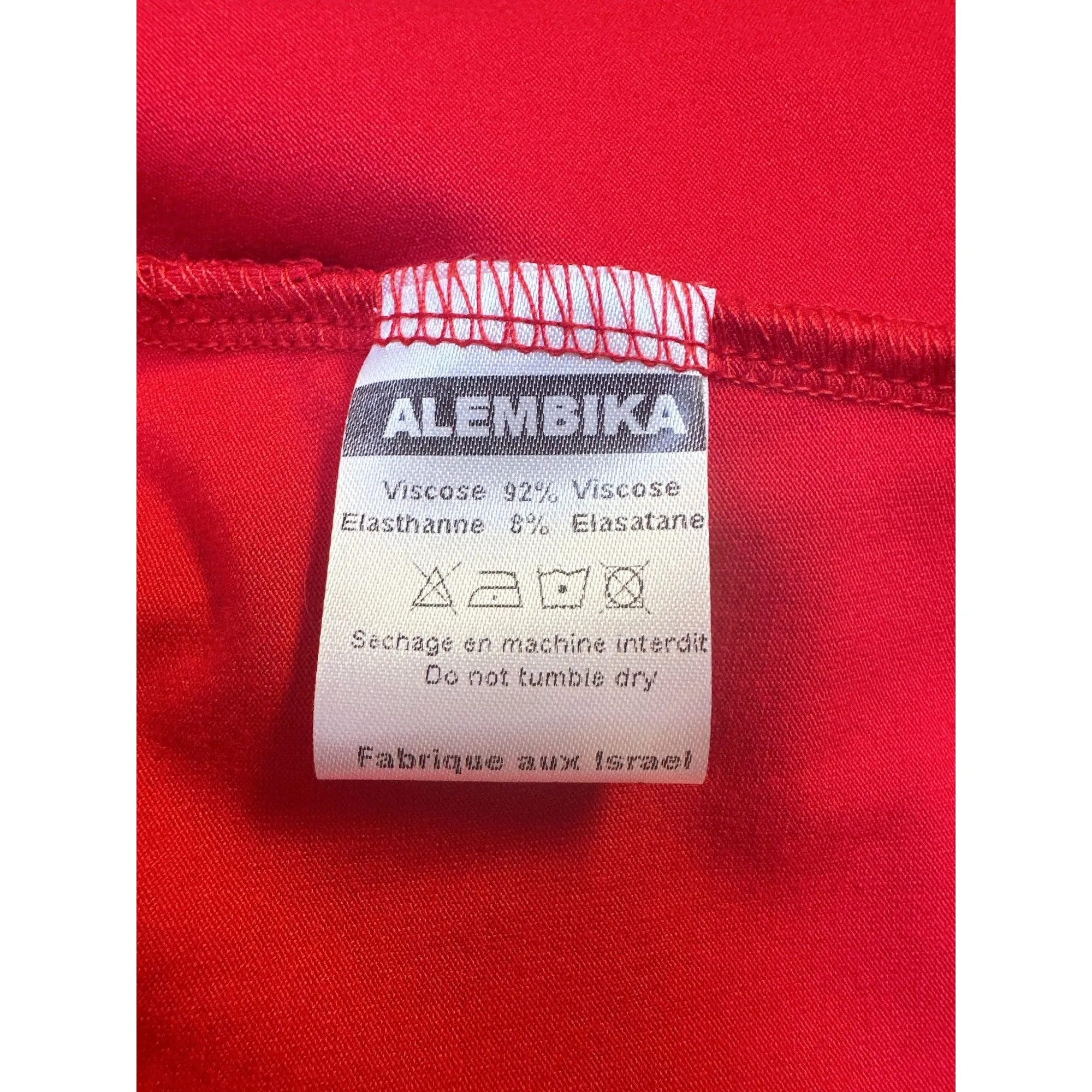 Alembika Red Asymmetric Tunic Top Size L
