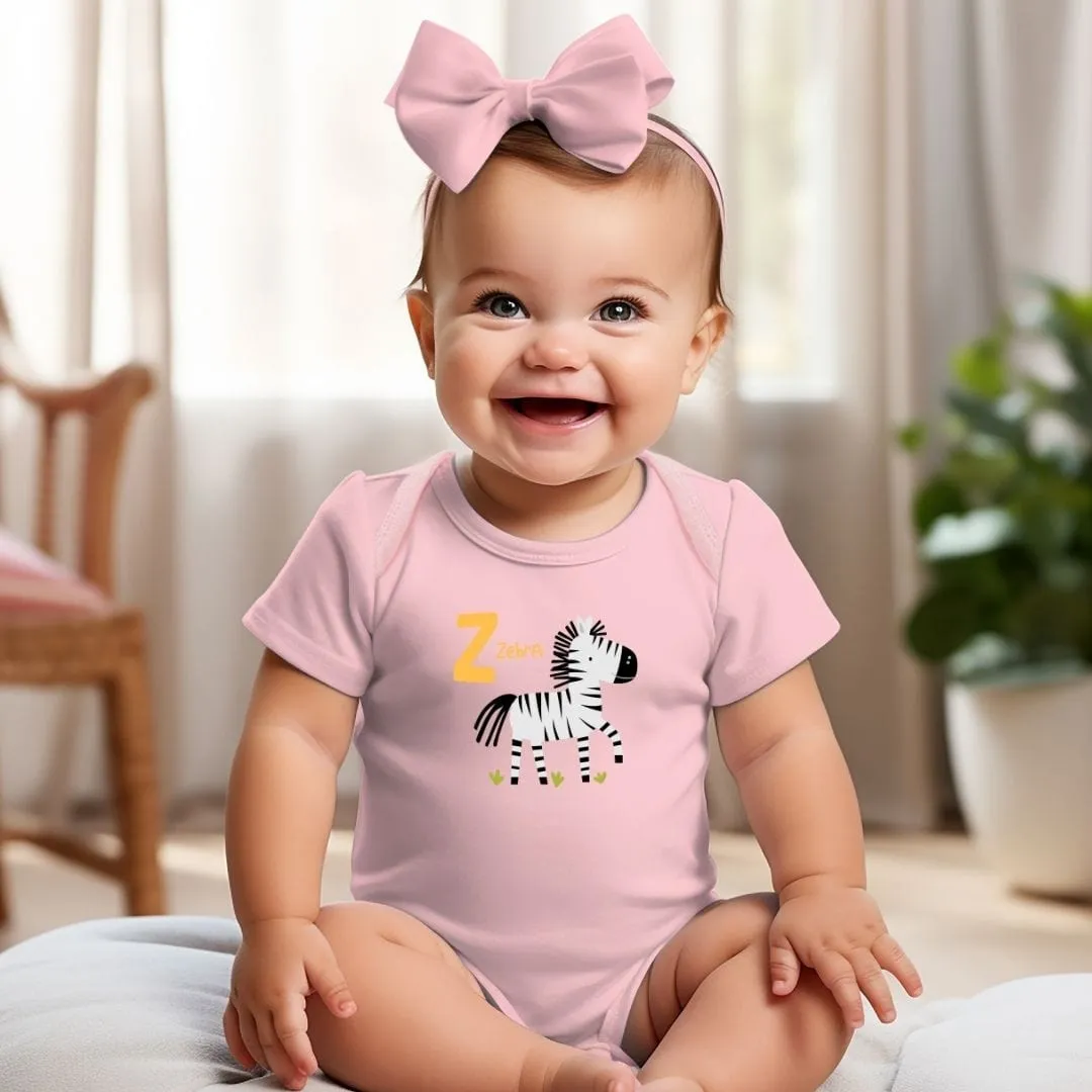 Animal Alphabet - Z for Zebra Baby Bodysuit - Unisex Graphic Bodysuit for Babies