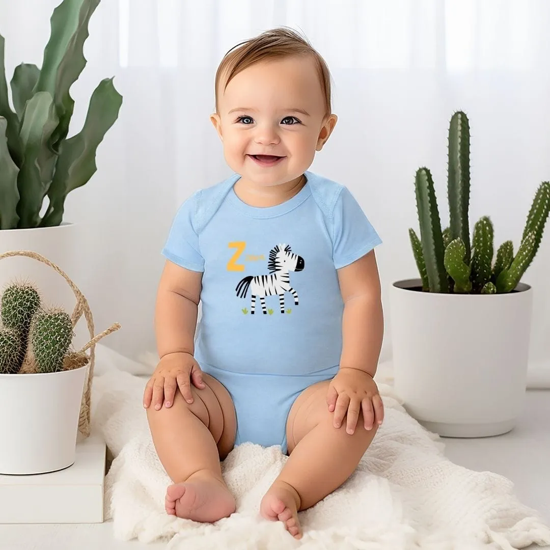Animal Alphabet - Z for Zebra Baby Bodysuit - Unisex Graphic Bodysuit for Babies