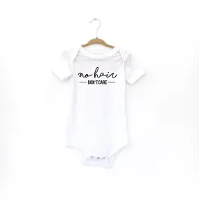 Baby Onesie: No Hair-Don't Care: One piece snap baby bodysuit, onesie