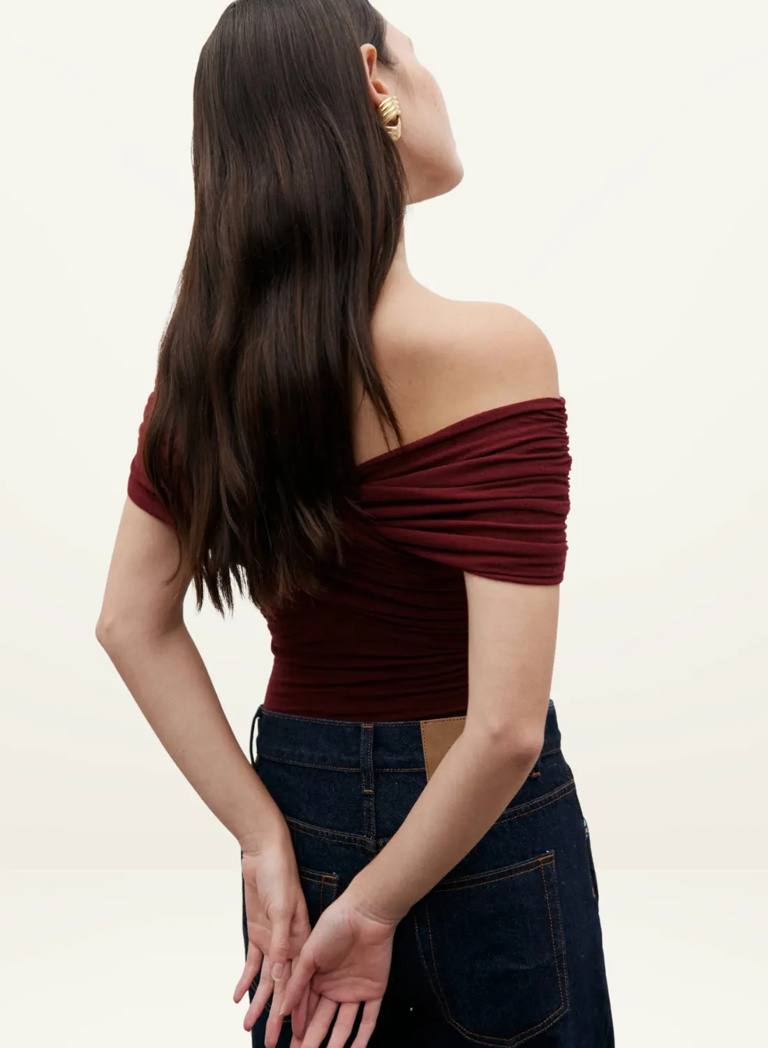 Bayse Ariana Bodysuit in WINE