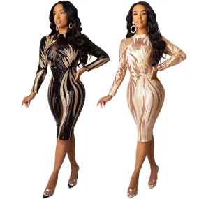 Bodycon sequind See-through dress