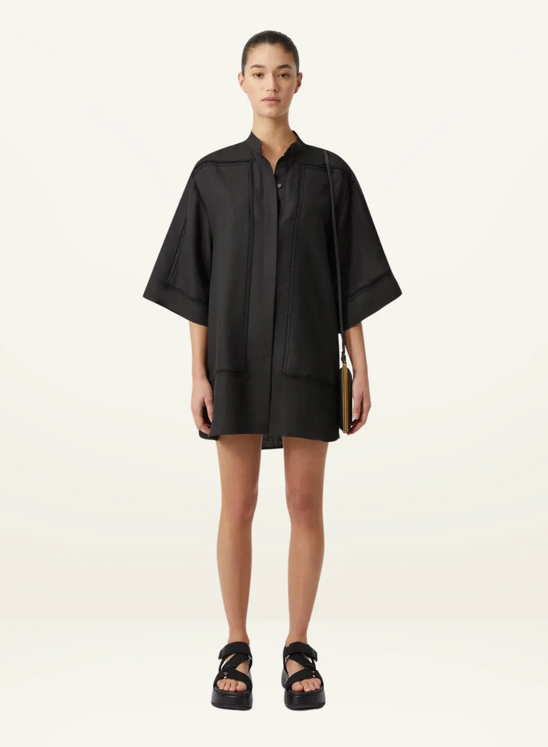 Camilla and Marc Fortuna Linen Shirt Dress in BLACK