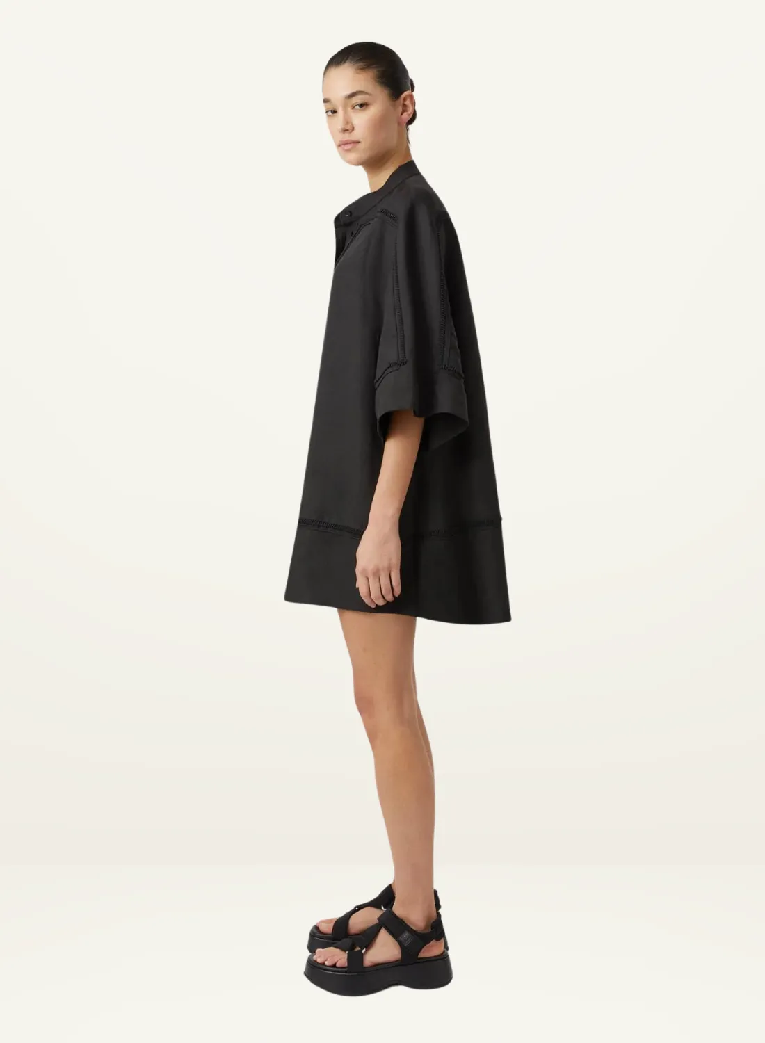 Camilla and Marc Fortuna Linen Shirt Dress in BLACK