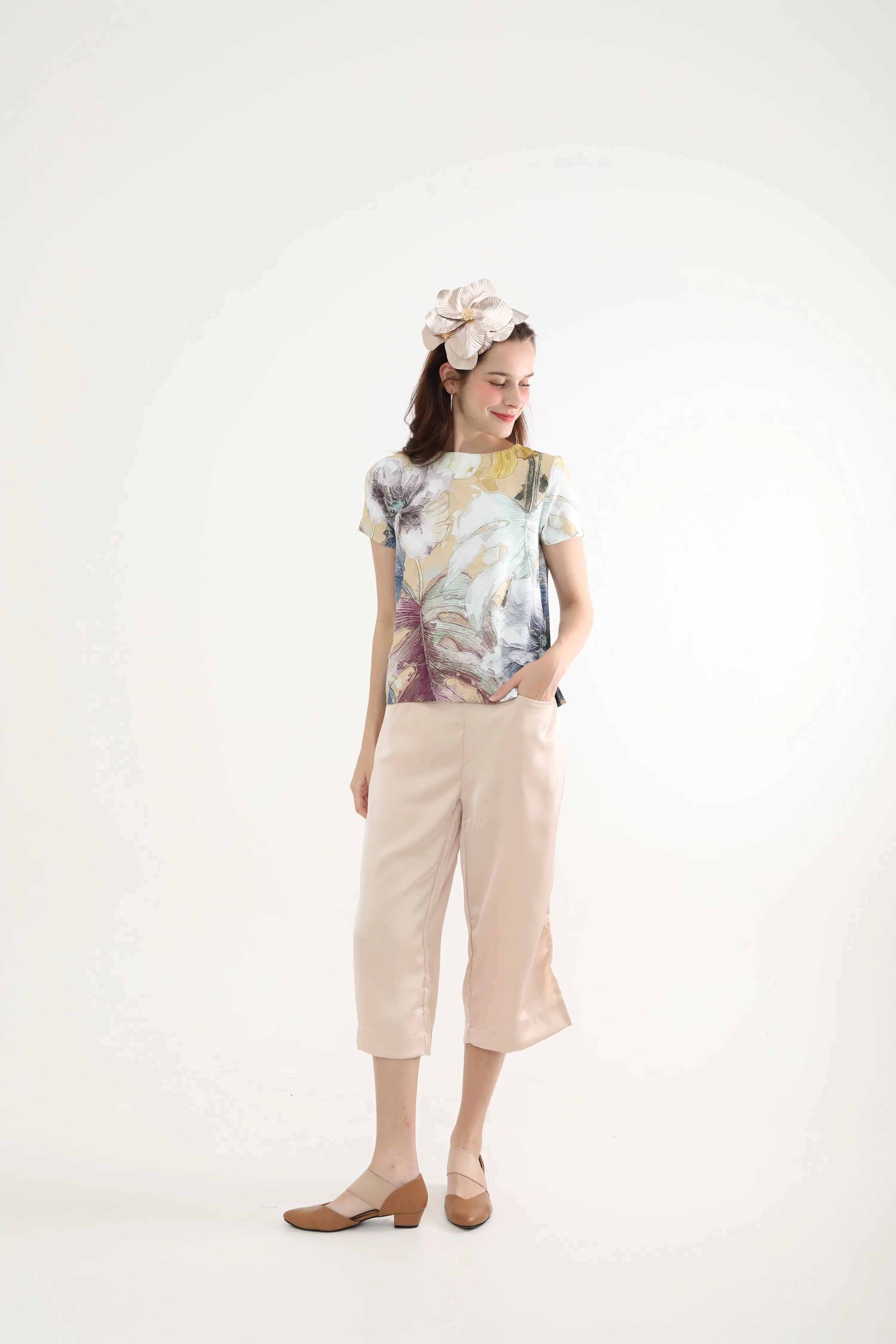 Champagne Satin Culottes  ( NEW )