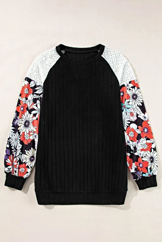 Cotton Stripe  Drop shoulder Sweatshirt