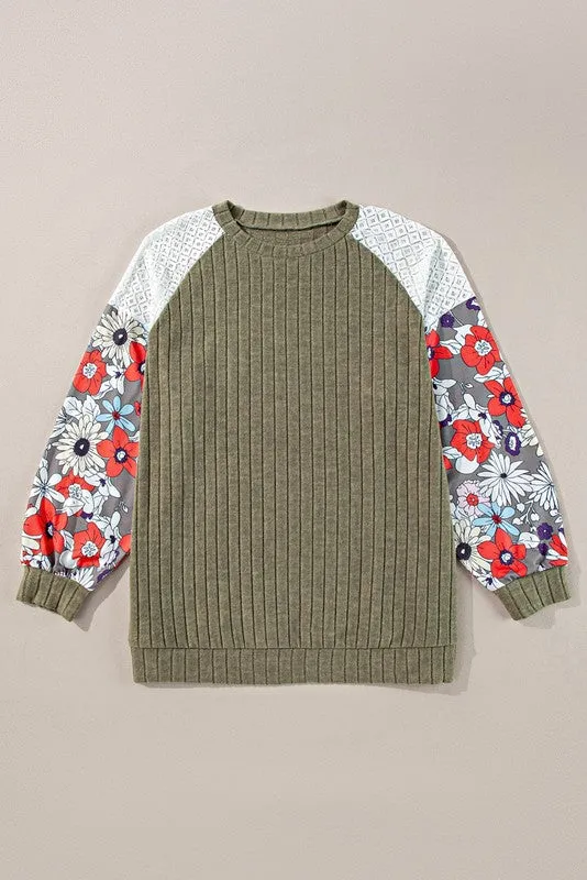 Cotton Stripe  Drop shoulder Sweatshirt