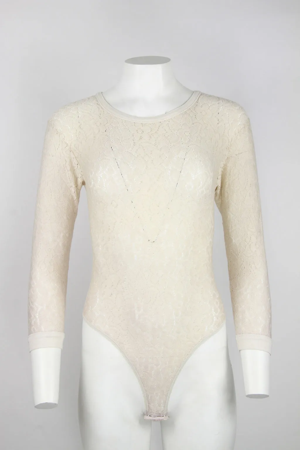 Cream floral lace style bodysuit - S