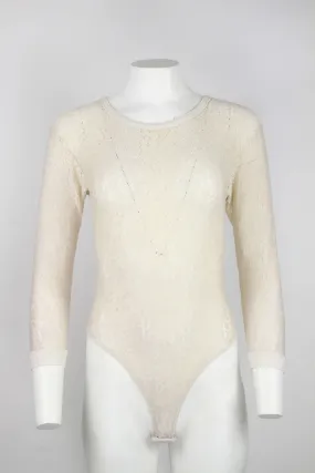 Cream floral lace style bodysuit - S