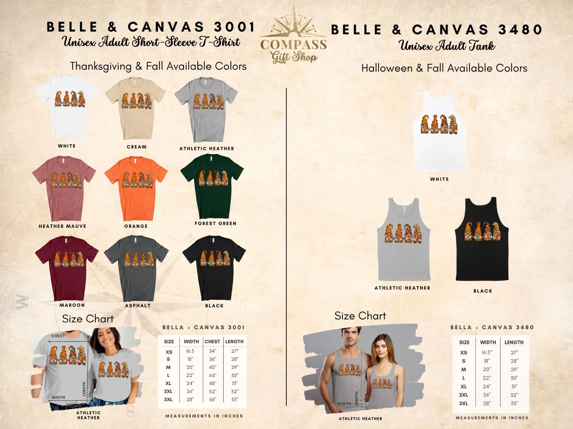 Fall Gnomes Shirt,Tank, Sweatshirt and Matching Family Shirts. Perfect for a Fall, Autumn or Thanksgiving Gift