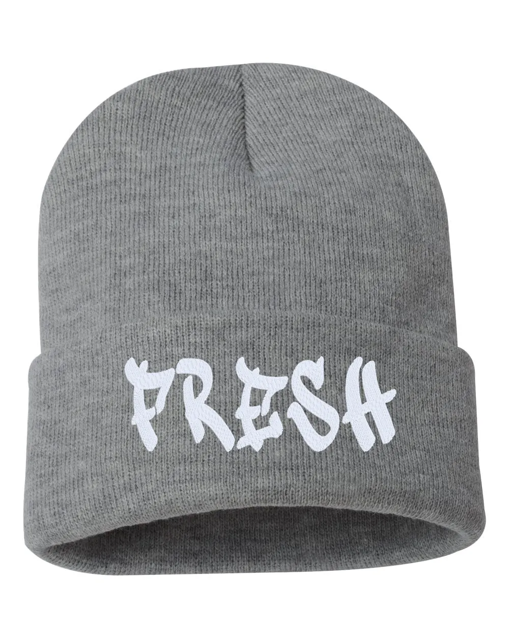 FRESH Embroidered Cuffed Beanie Hat