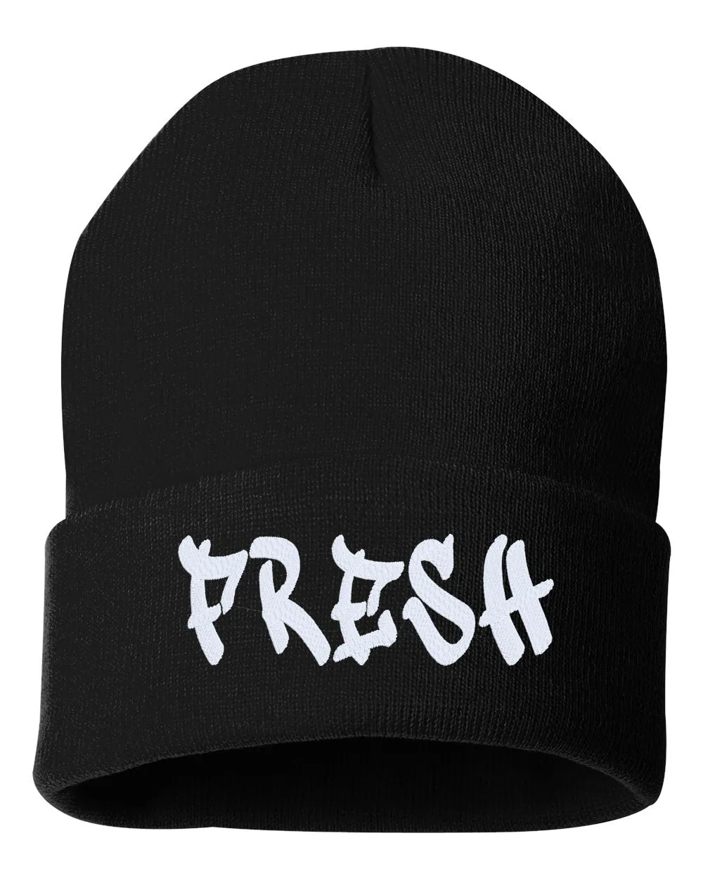 FRESH Embroidered Cuffed Beanie Hat