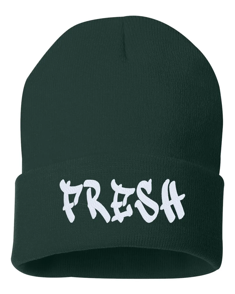 FRESH Embroidered Cuffed Beanie Hat