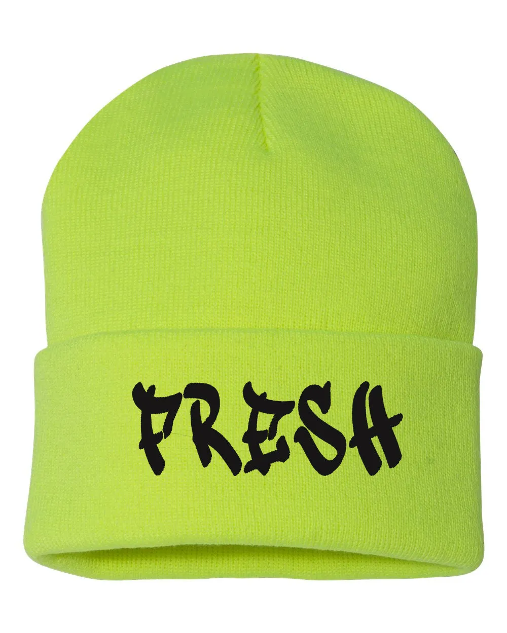 FRESH Embroidered Cuffed Beanie Hat