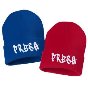 FRESH Embroidered Cuffed Beanie Hat