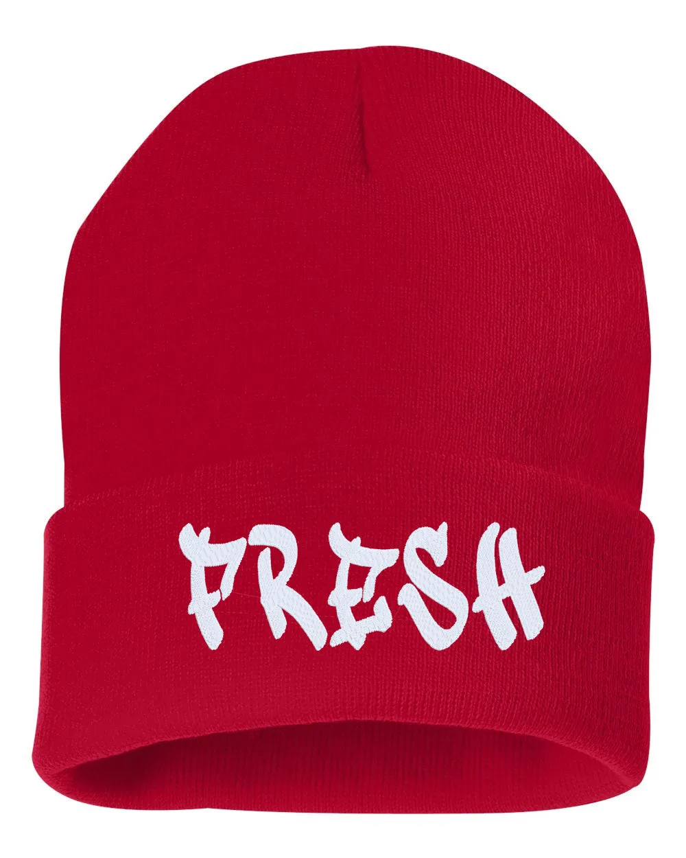 FRESH Embroidered Cuffed Beanie Hat