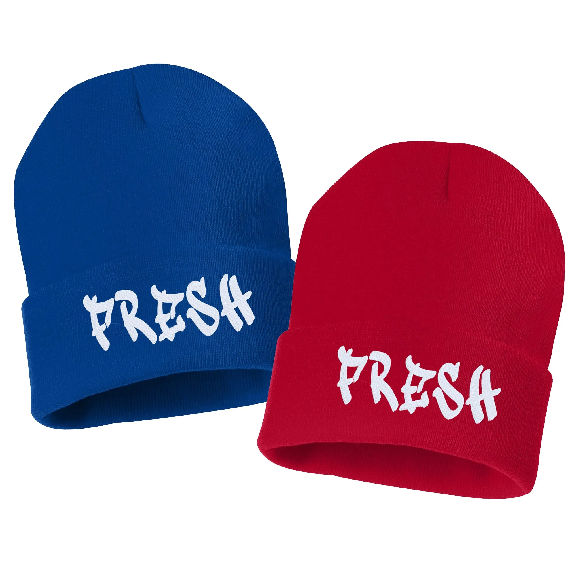 FRESH Embroidered Cuffed Beanie Hat