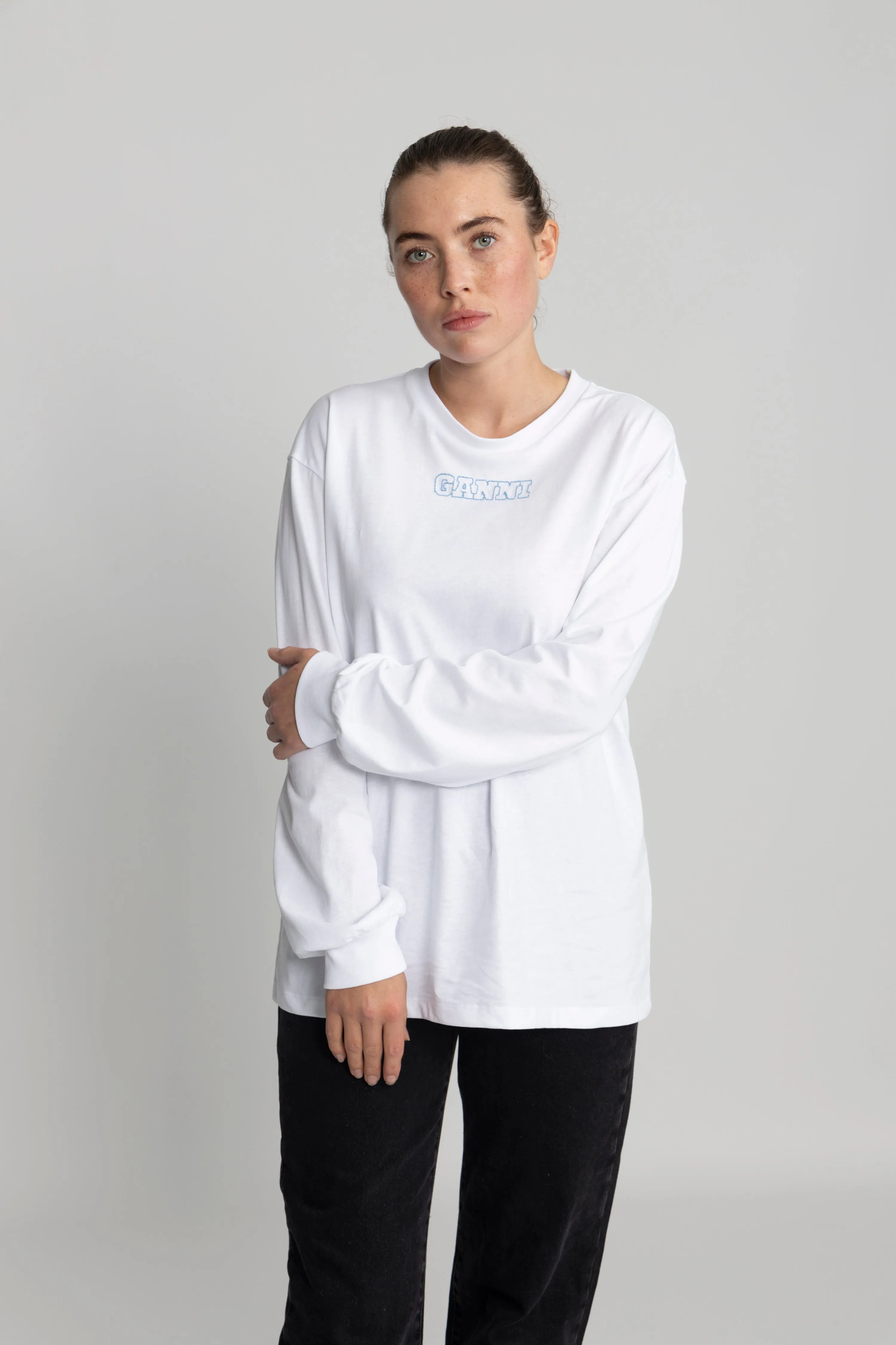 Future Heavy Jersey Rose Long Sleeve T-Shirt - Bright White