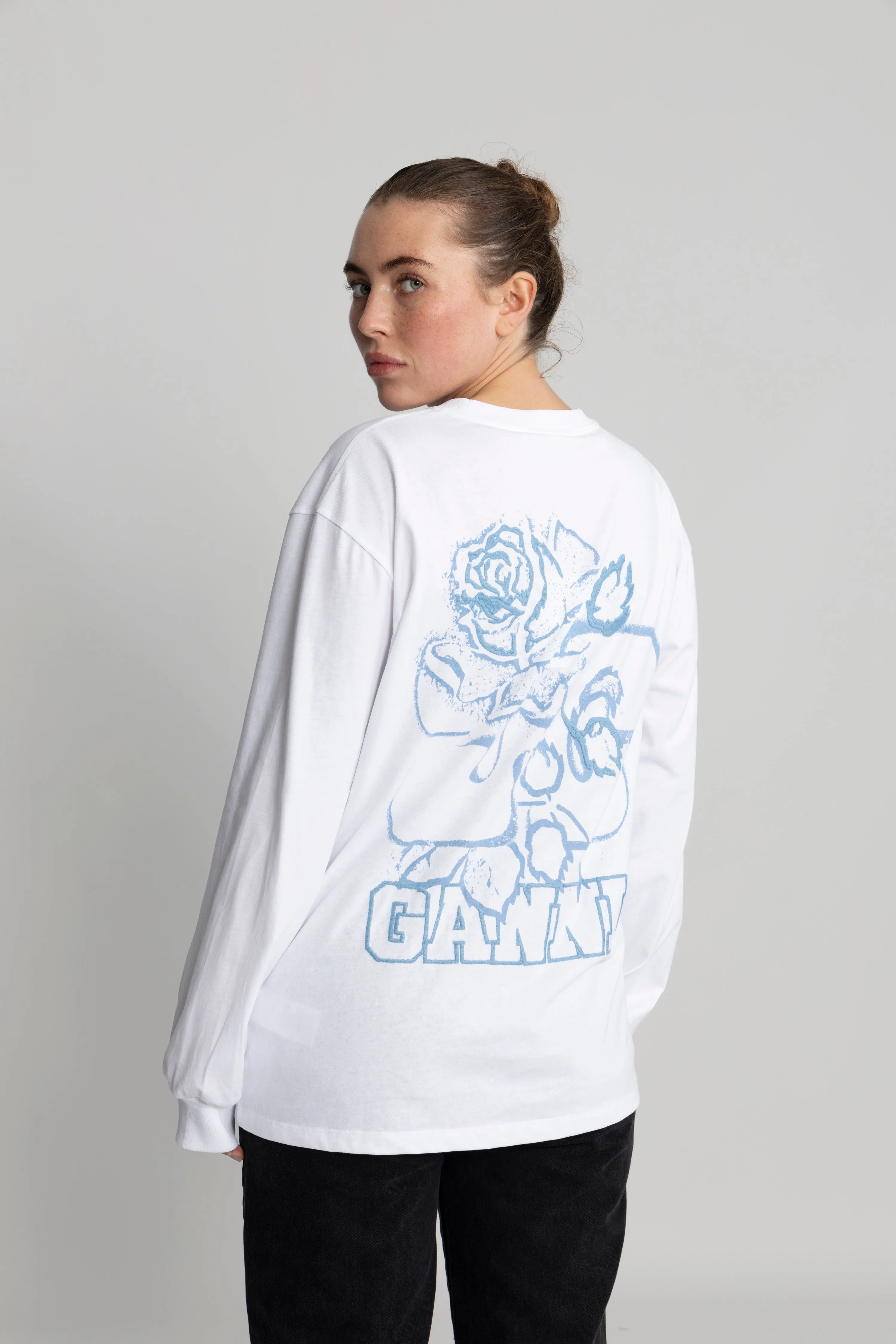 Future Heavy Jersey Rose Long Sleeve T-Shirt - Bright White