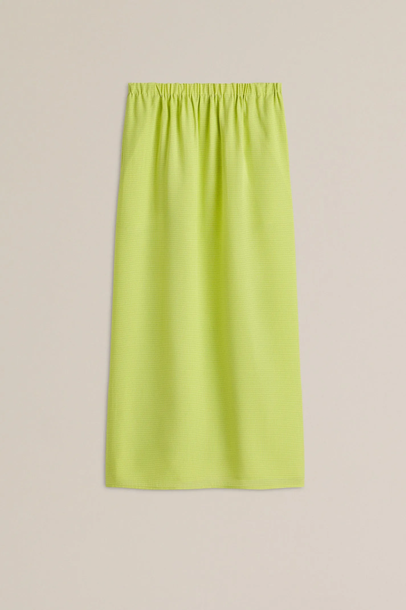 GINGHAM PENCIL SKIRT - LIME