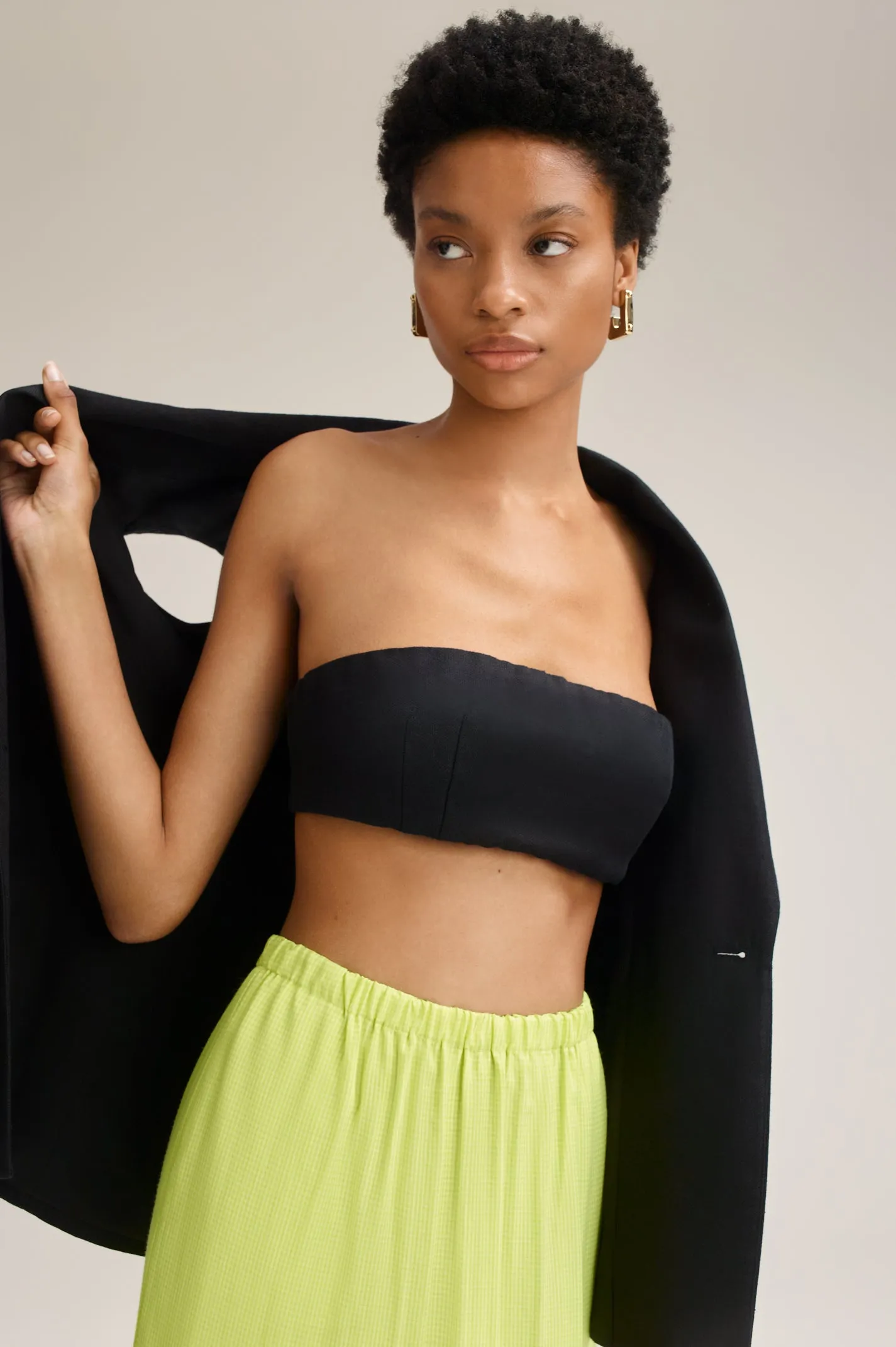GINGHAM PENCIL SKIRT - LIME