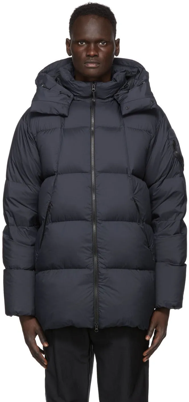 Goldwin Navy Down Hooded Spur Coat