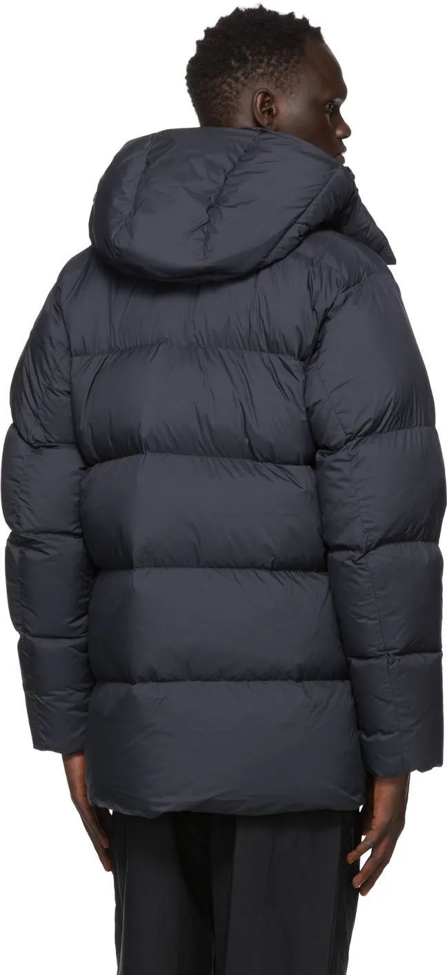 Goldwin Navy Down Hooded Spur Coat