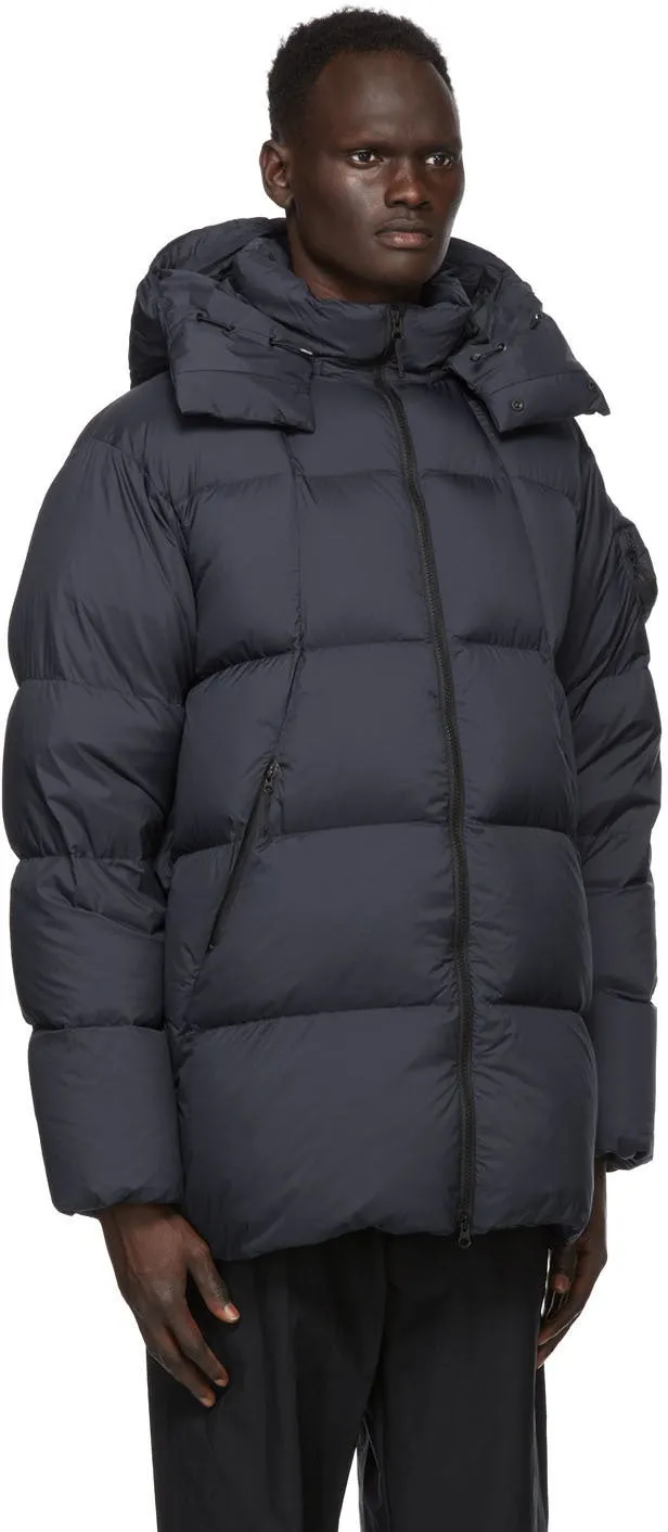 Goldwin Navy Down Hooded Spur Coat
