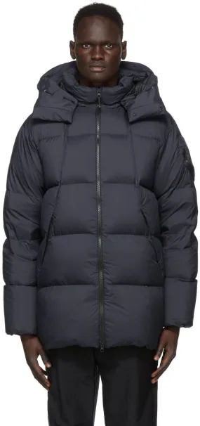 Goldwin Navy Down Hooded Spur Coat