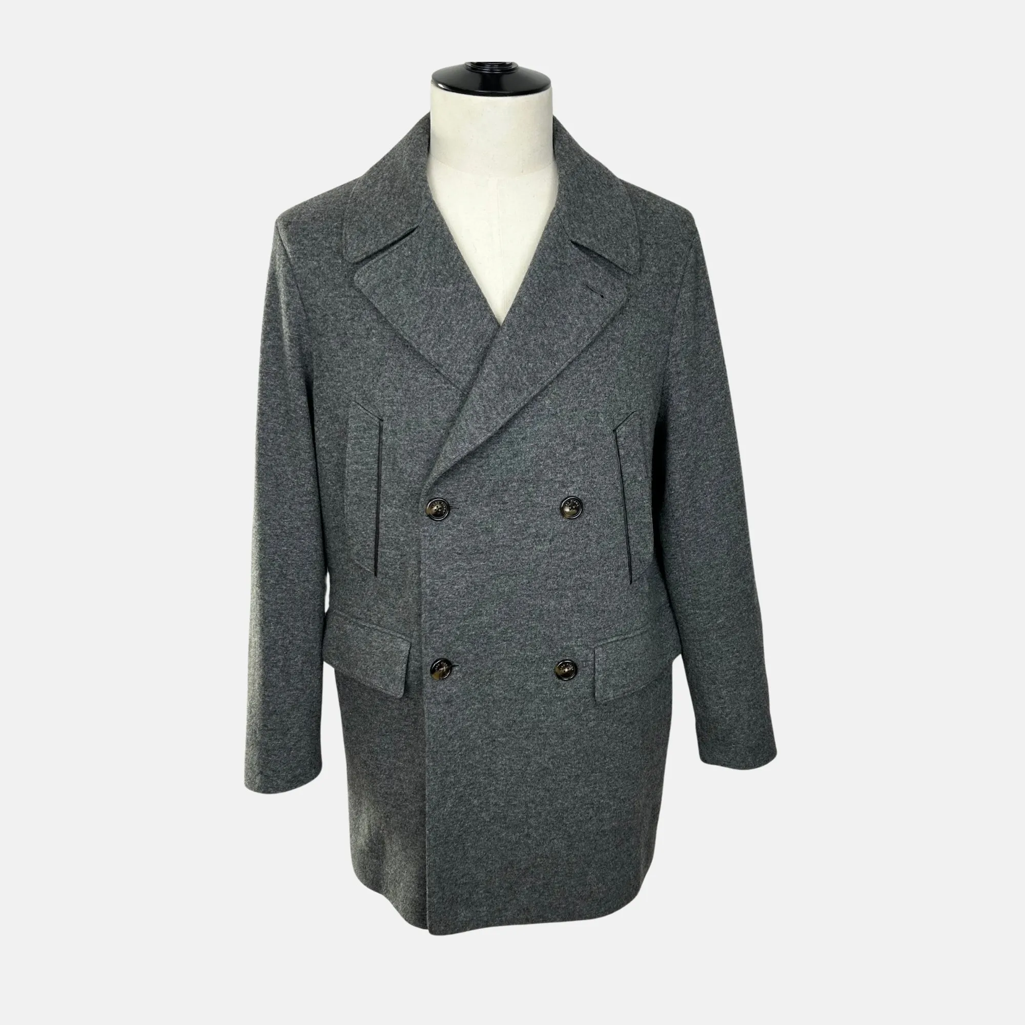 Grey Melange Cashmere Coat (M)