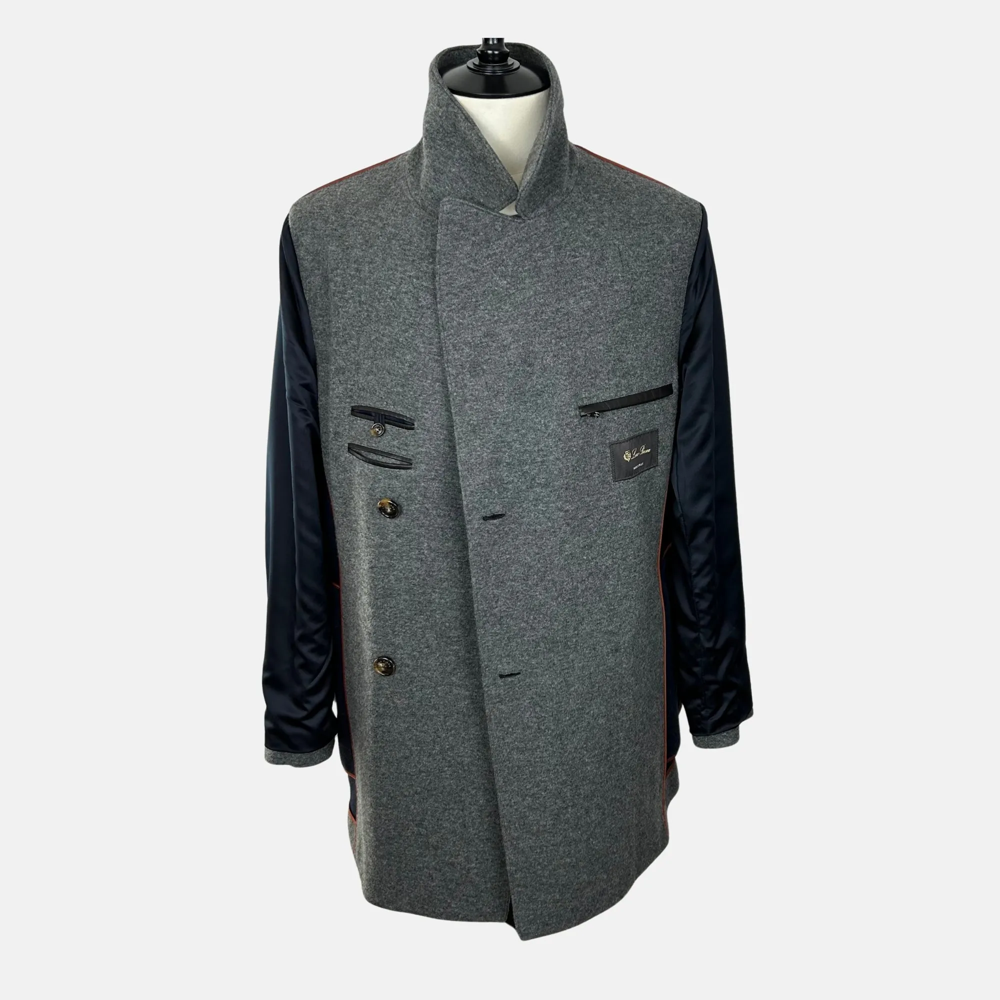 Grey Melange Cashmere Coat (M)