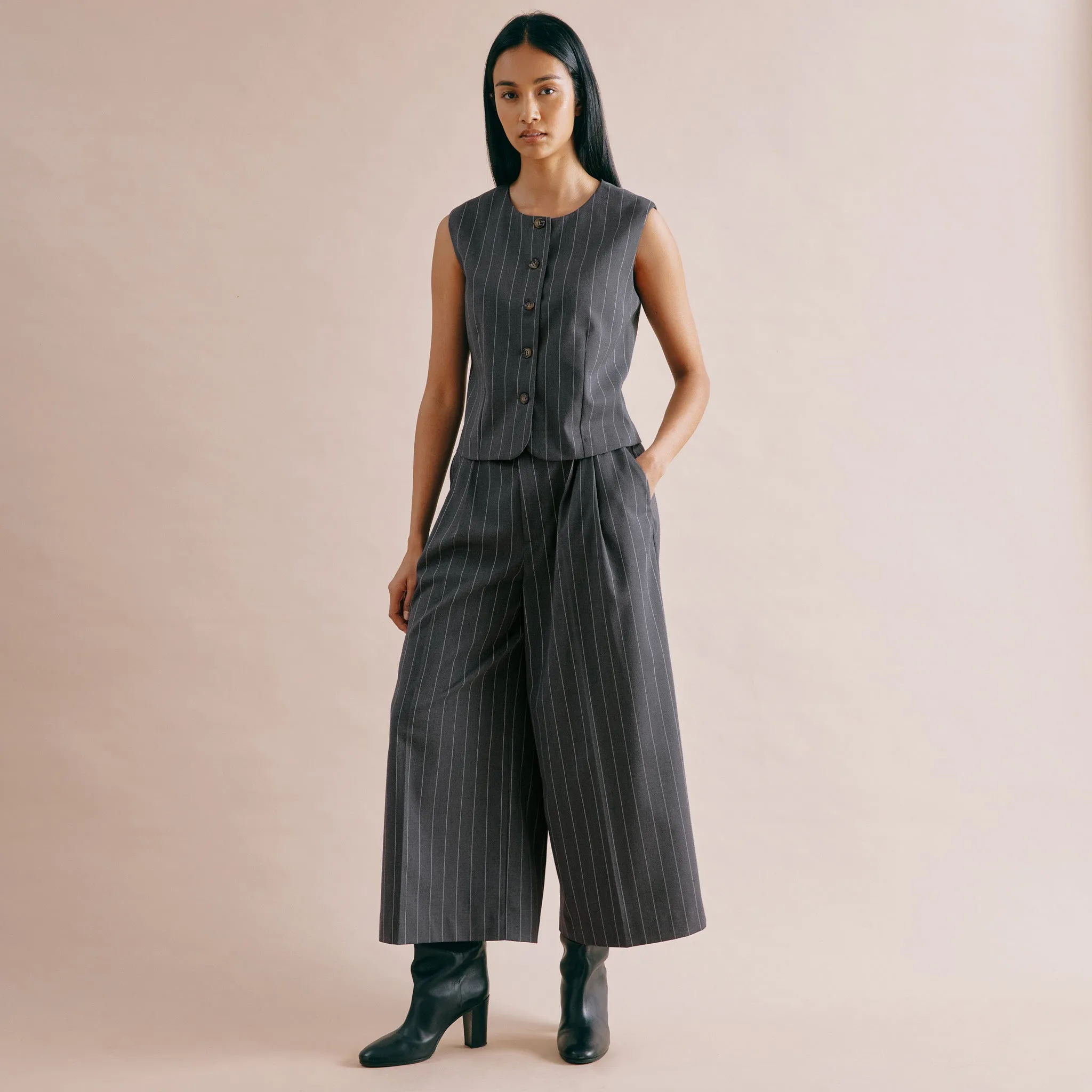 Grey Pinstripe Waistcoat