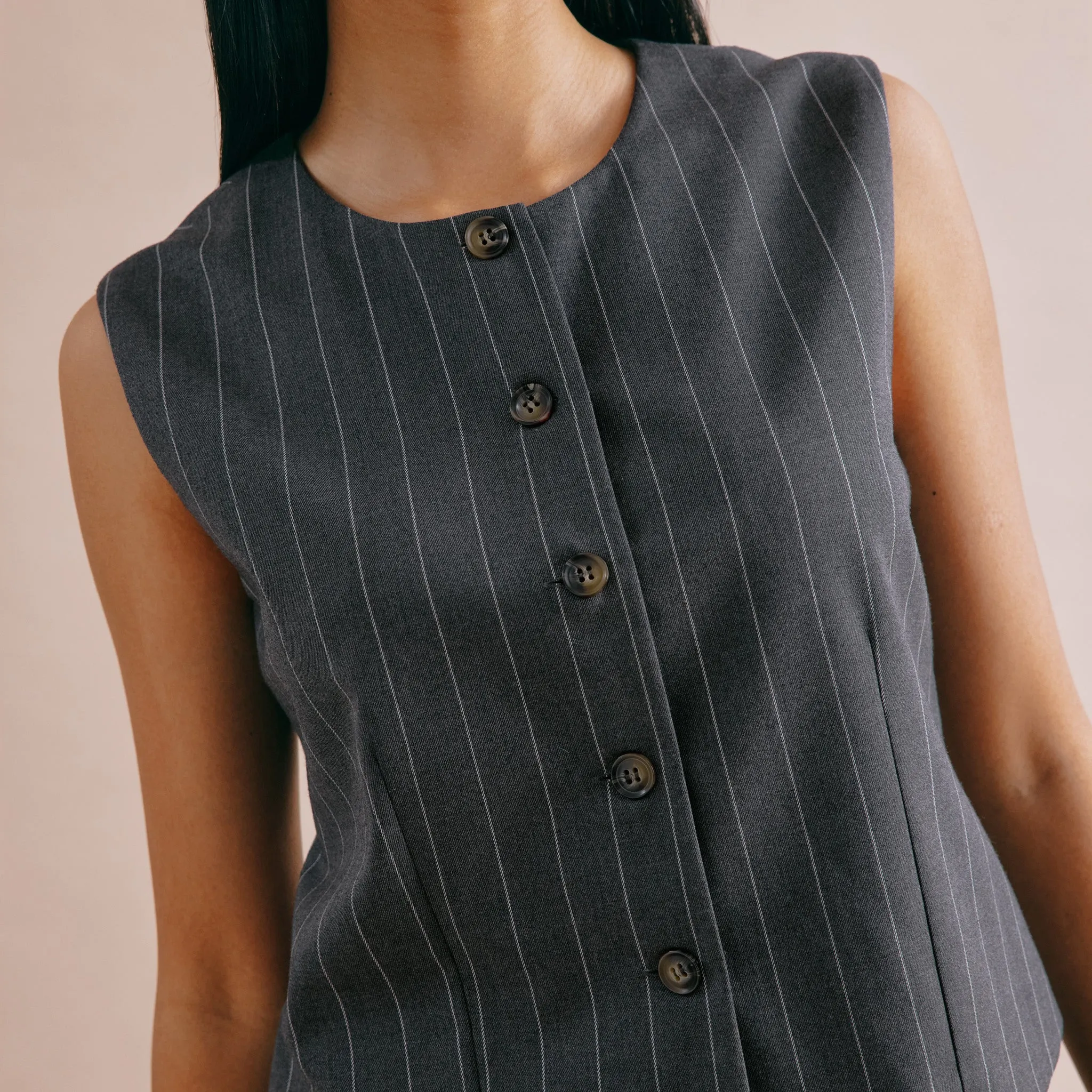 Grey Pinstripe Waistcoat