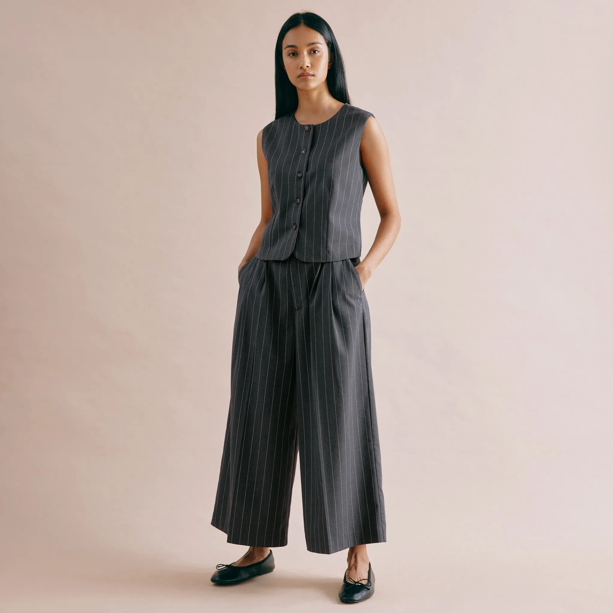 Grey Pinstripe Waistcoat