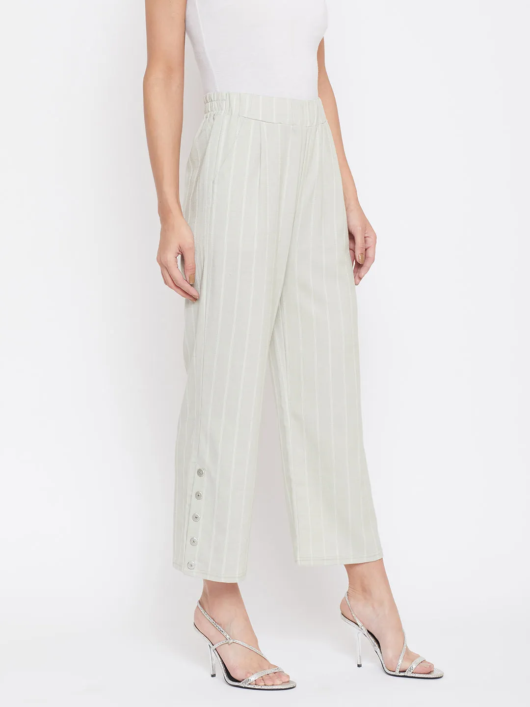 Grey Striped Culottes