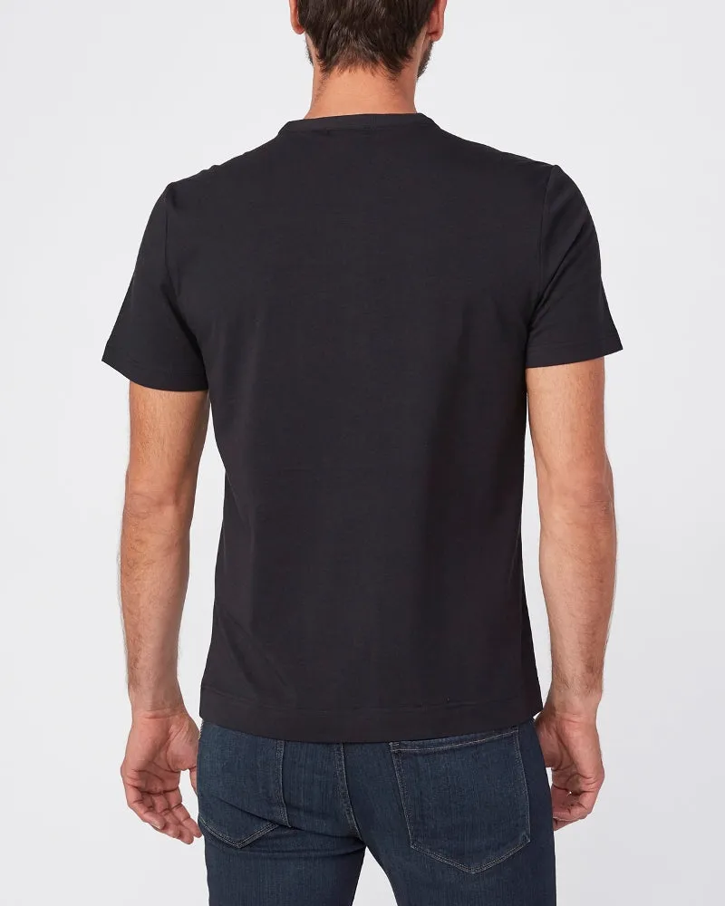 Harwood Short Sleeve Henley Shirt Black - Paige