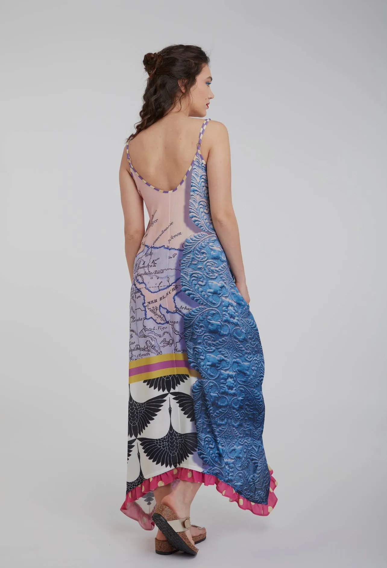 IPNG Mermaiden Shuffle Illusion V-Cut Maxi Dress