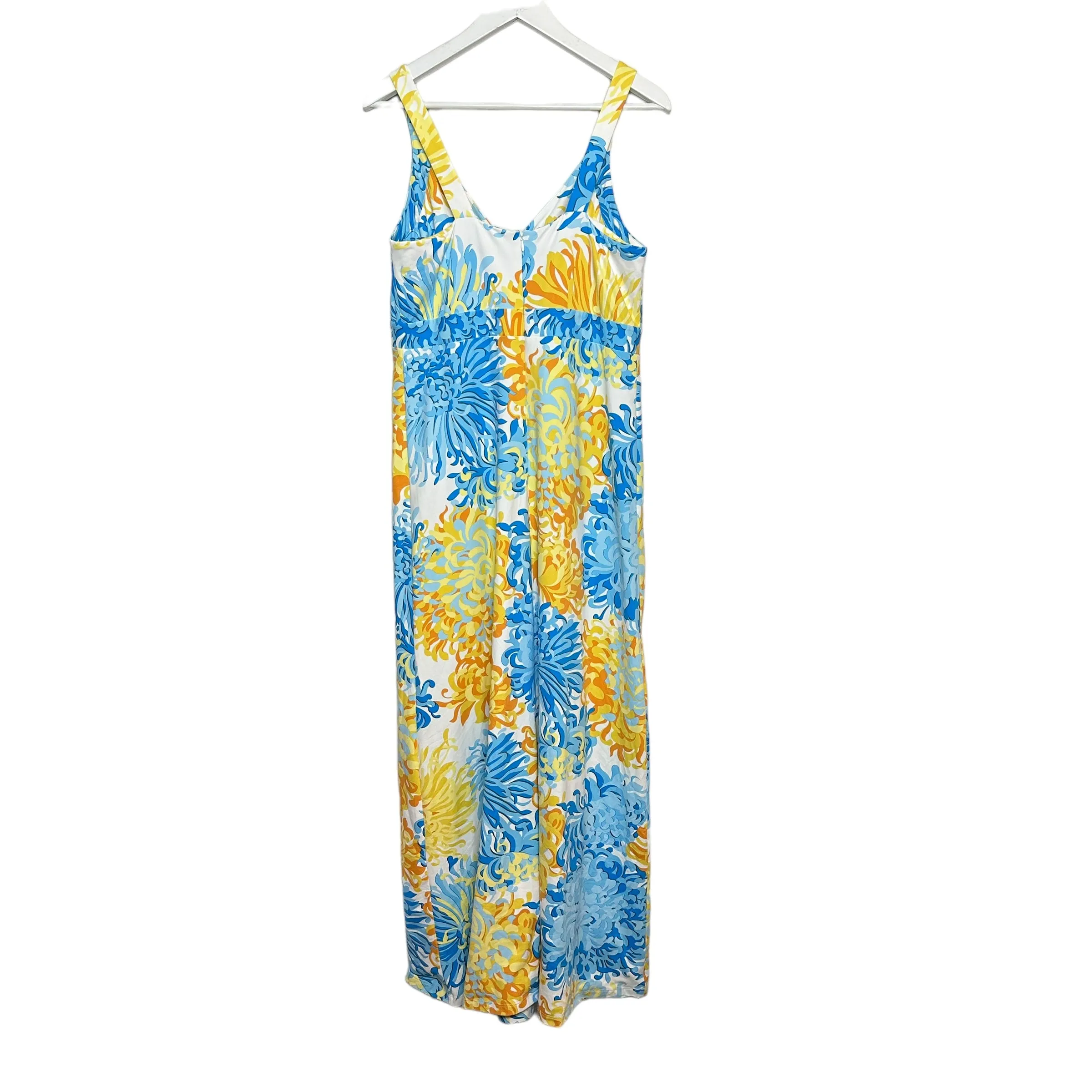 J. McLaughlin Karla Maxi Dress Catalina Cloth Sleeveless Blue Orange White Large