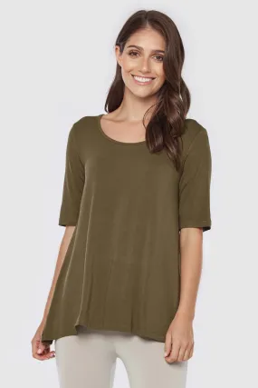J0SEPHINE Bamboo Olive Short Sleeve Tunic