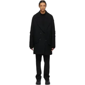 JERIH Black Wool Peacoat