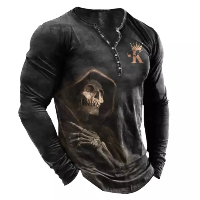 King Men's Print Long Sleeve T-Shirt