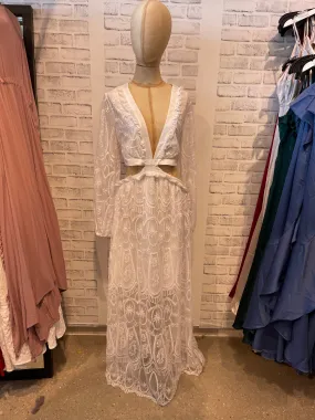Logan Cut Out Lace Maxi Dress in White