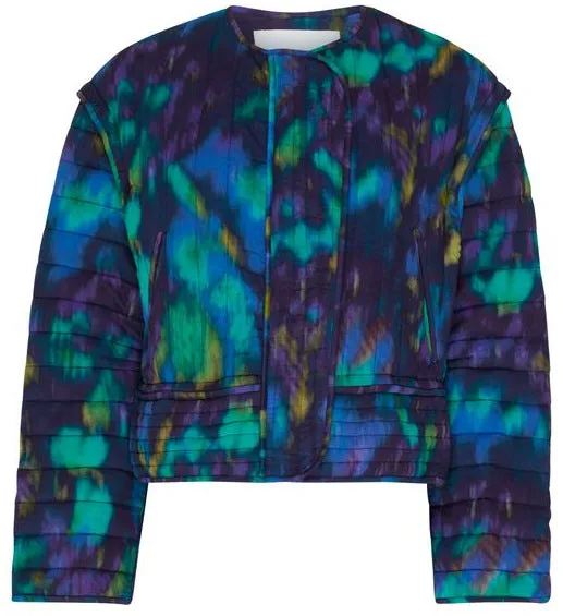 Long-sleeved tie-dye short cotton clothes 2025 European and American cross-border autumn and winter fashion women's casual warm jacket WQK0377
