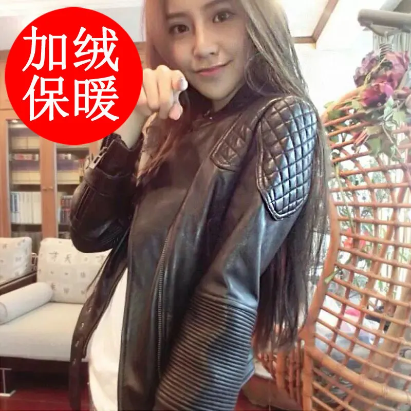 Long-term in stock Haining leather jacket women's jacket 2025 spring short leather jacket European and American locomotive clothing pu leather jacket