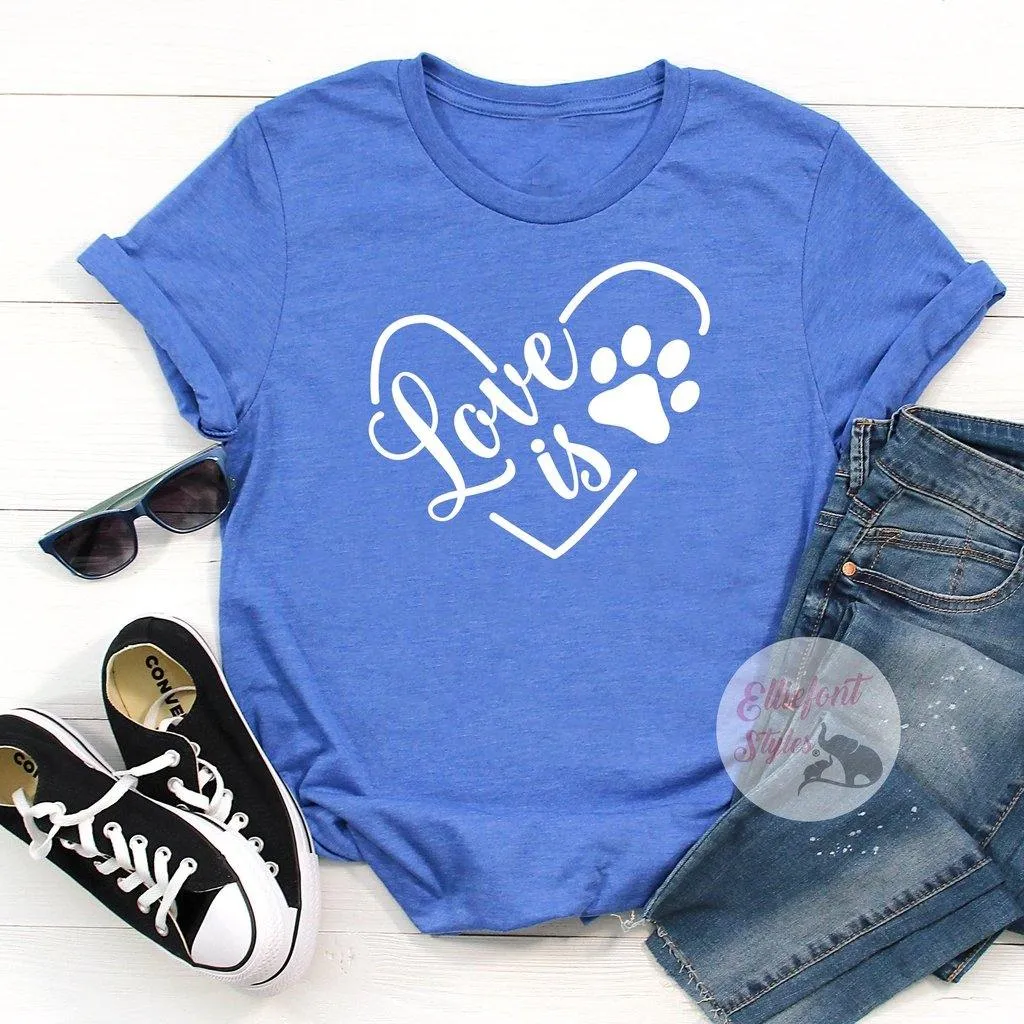Love Is Pawprint Dog Shirt